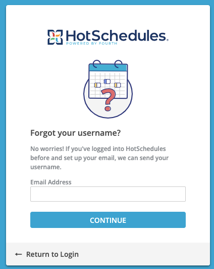 hotschedules forget username
